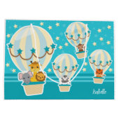 Niedliche Dschungeltiere in Heißluftballons Große Geschenktüte (Rückseite)