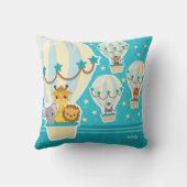 Niedliche Dschungeltiere in Heißluftballons Kissen (Rückseite)