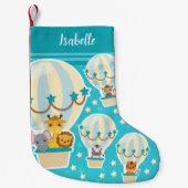 Niedliche Dschungeltiere in Heißluftballons Kleiner Weihnachtsstrumpf (Vorderseite)