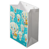 Niedliche Dschungeltiere in Heißluftballons Mittlere Geschenktüte (Vorderseite Schrägansicht)