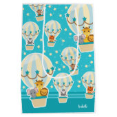 Niedliche Dschungeltiere in Heißluftballons Mittlere Geschenktüte (Rückseite)