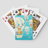 Niedliche Dschungeltiere in Heißluftballons Spielkarten (Rückseite)