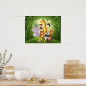 Niedliche Dschungeltiere Poster (Küche)