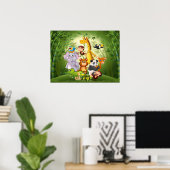 Niedliche Dschungeltiere Poster (Heimbüro)