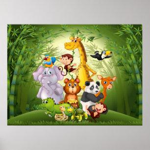 Niedliche Dschungeltiere Poster