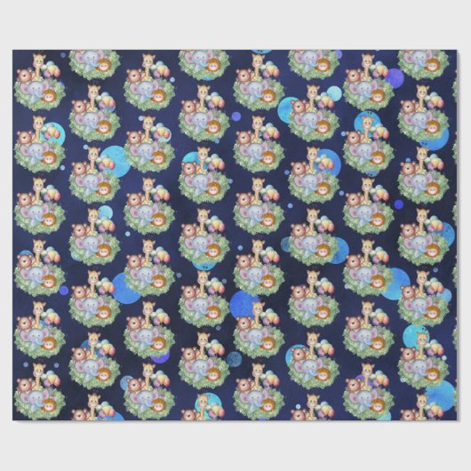 Niedliche Dschungeltiere verpacken Papier Geschenkpapier (Flach)