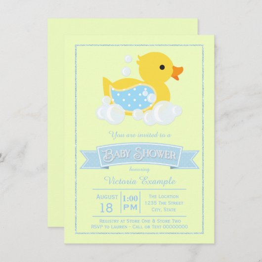 Niedliche Duck Baby Duck Duck Duck Einladung (Vorne/Hinten)