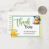 Niedliche Duck Babydusche aus Kautschuk Vielen Dan Mitteilungskarte (Vorderseite/Rückseite Beispiel)