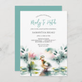 Niedliche Duck Babydusche Einladung (Vorne/Hinten)