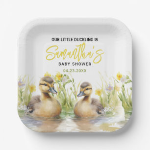 Niedliche Duck Babydusche Pappteller