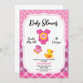 Niedliche Duck Girl Baby Duck Einladung (Vorne/Hinten)