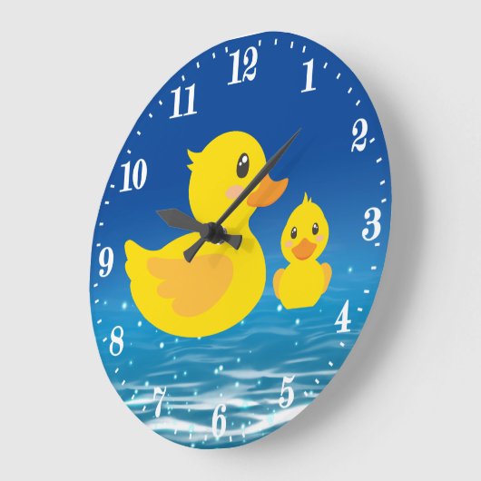 niedliche Duckdekor Große Wanduhr (Winkel)