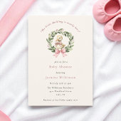 Niedliche Duckling Baby Dusche Einladung mit rosa