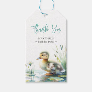 Niedliche Duckling Geburtstagsparty Gunst-Tags Geschenkanhänger