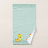 Niedliche Ducklings auf hellblauen Badetüchern S Badhandtuch Set (Handtuch)