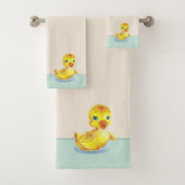 Niedliche Ducklings auf hellen Sand Beige Bath T Badhandtuch Set (Insitu)