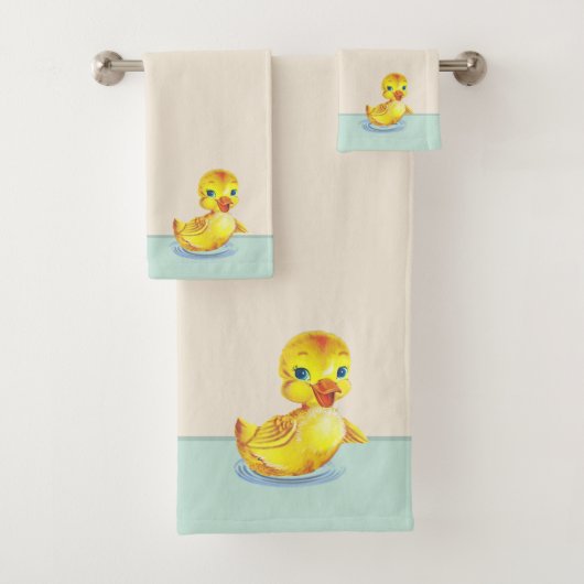 Niedliche Ducklings auf hellen Sand Beige Bath T Badhandtuch Set (Insitu)