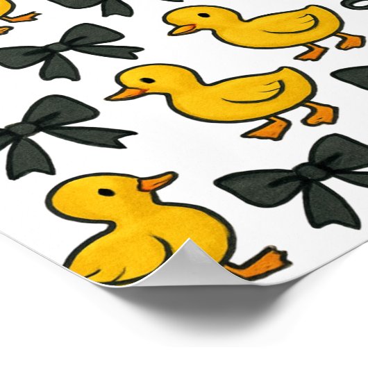 Niedliche Ducks & Bows Wall Poster - Wertepapier (Ecke)