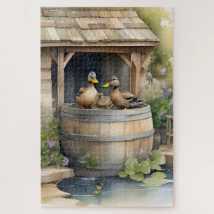 Niedliche Ducks mit Wasserfarbe Puzzle