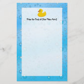Niedliche Ducky/blaue Gummiblasen Briefpapier (Vorderseite)