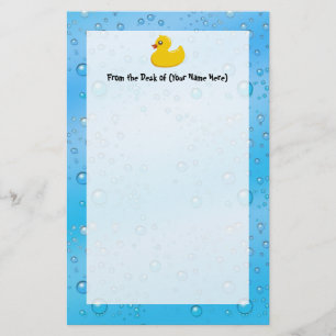 Niedliche Ducky/blaue Gummiblasen Briefpapier