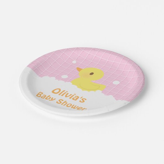Niedliche Ducky Pappteller (Schrägansicht)