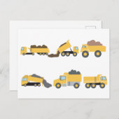 Niedliche Dump Trucks Bau-LKW Feiertagspostkarte (Vorne/Hinten)