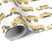 Niedliche Dump Trucks Bau-LKW Geschenkpapier (Rolleneckpunkt)