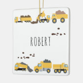 Niedliche Dump Trucks Bau-LKW Keramikornament (Links)