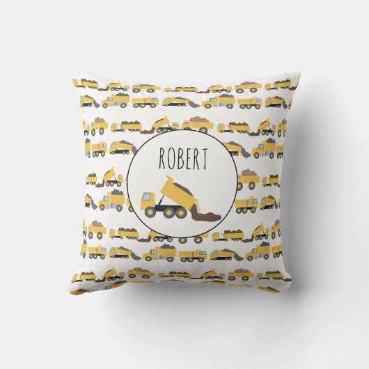 Niedliche Dump Trucks Bau-LKW Kissen (Rückseite)