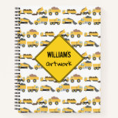 Niedliche Dump Trucks Bau-LKWs Kids Artwork Notizblock (Vorderseite)