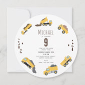 Niedliche Dump Trucks Baukastenwagen Geburtstag Einladung (Vorderseite)