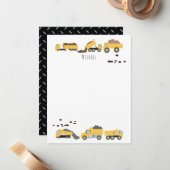 Niedliche Dump Trucks Bautransporter Kinder Mitteilungskarte (Vorderseite/Rückseite Beispiel)