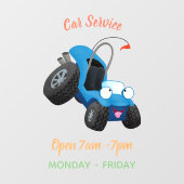 Niedliche Düne-Buggy des Cartoon Fensteraufkleber (Blatt)