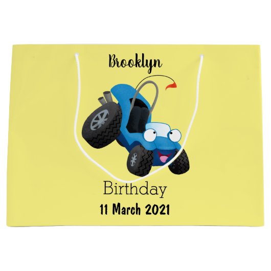 Niedliche Düne-Buggy des Cartoon Große Geschenktüte (Vorderseite)