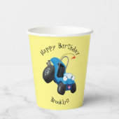 Niedliche Düne-Buggy des Cartoon Pappbecher (Rückseite)