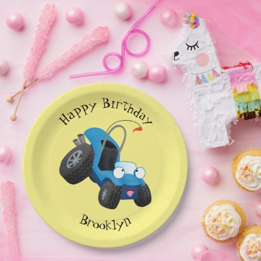 Niedliche Düne-Buggy des Cartoon Pappteller (Party)