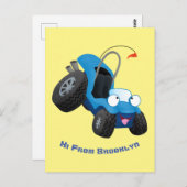 Niedliche Düne-Buggy des Cartoon Postkarte (Vorne/Hinten)