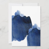 Niedliche dunkelblaue Wasserkohle Babydusche Einladung (Rückseite)