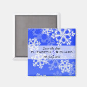 Niedliche dunkelblaue Weihnachtsschneeflocken Magnet (Vorderseite/Rückseite)