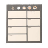 Niedliche dunkelgraue Erinnerungen Notepad Notizblock (Vorderseite)