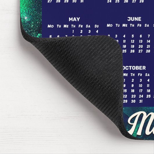 Niedliche dunkelgrüne Imitate Glitzer Monogramm 20 Mousepad (Ecke)