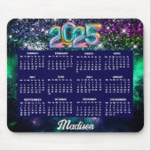 Niedliche dunkelgrüne Imitate Glitzer Monogramm 20 Mousepad (Vorne)