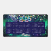 Niedliche dunkelgrüne Imitate Glitzer Monogramm 20 Schreibtischunterlage (Vorderseite)