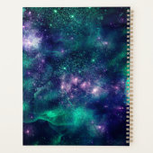 Niedliche dunkelgrüne Imitate Glitzer Monogramm Planer (Rückseite)