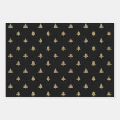 Niedliche dunkelgrüne, schwarze Weihnachtsbaumen Geschenkpapier Set (Vorderseite)