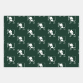 Niedliche dunkelkieferngrüne Farbmuster Weihnachte Geschenkpapier Set (Vorderseite 3)