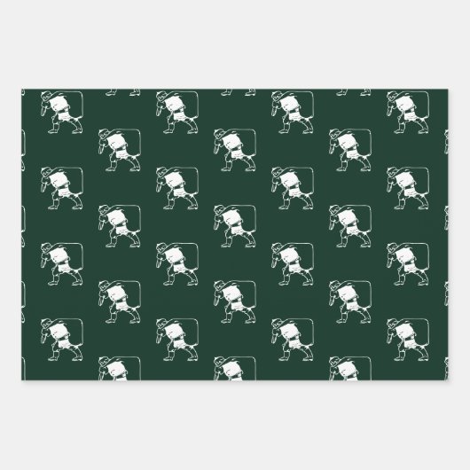 Niedliche dunkelkieferngrüne Farbmuster Weihnachte Geschenkpapier Set (Vorderseite 3)