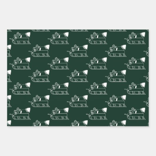 Niedliche dunkelkieferngrüne Farbmuster Weihnachte Geschenkpapier Set (Vorderseite)