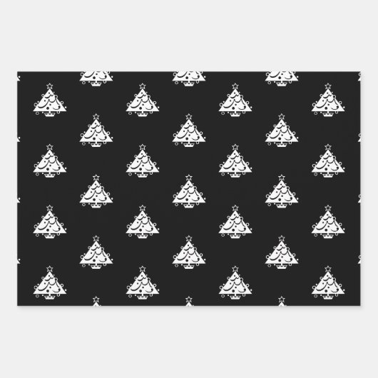 Niedliche dunkelkieferngrüne Weihnachtsbaumen Geschenkpapier Set (Vorderseite 3)